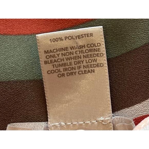 LOFT Ruffle Camisole in Autumn Colors, Burnt Orange, Olive, Ivory, Striped, S - Picture 8 of 11